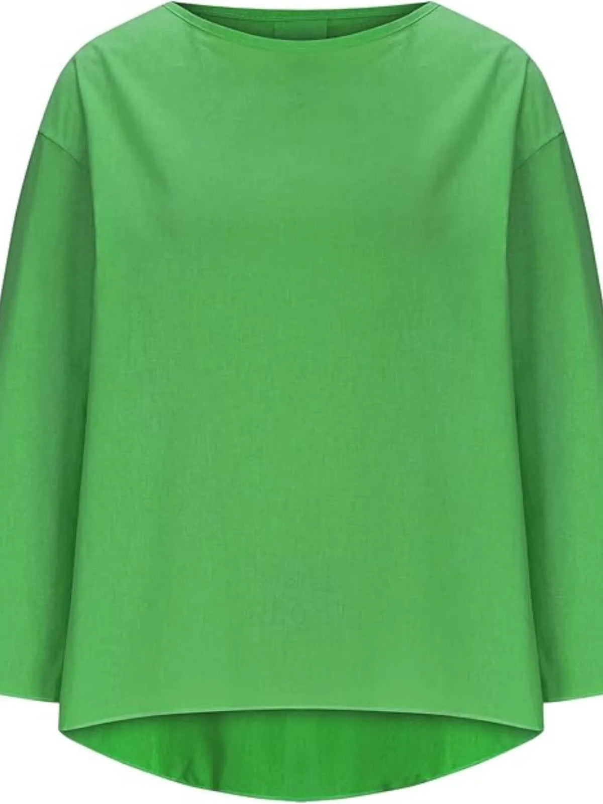 Full Size Round Neck Relaxed Fit Blouse Plus (15)