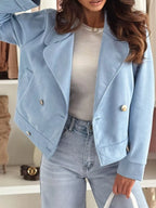 Chic Double-breasted Cropped Jacket (8)