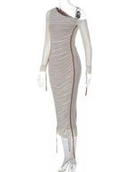 One-shoulder Ruched Bodycon Midi Dress (9)