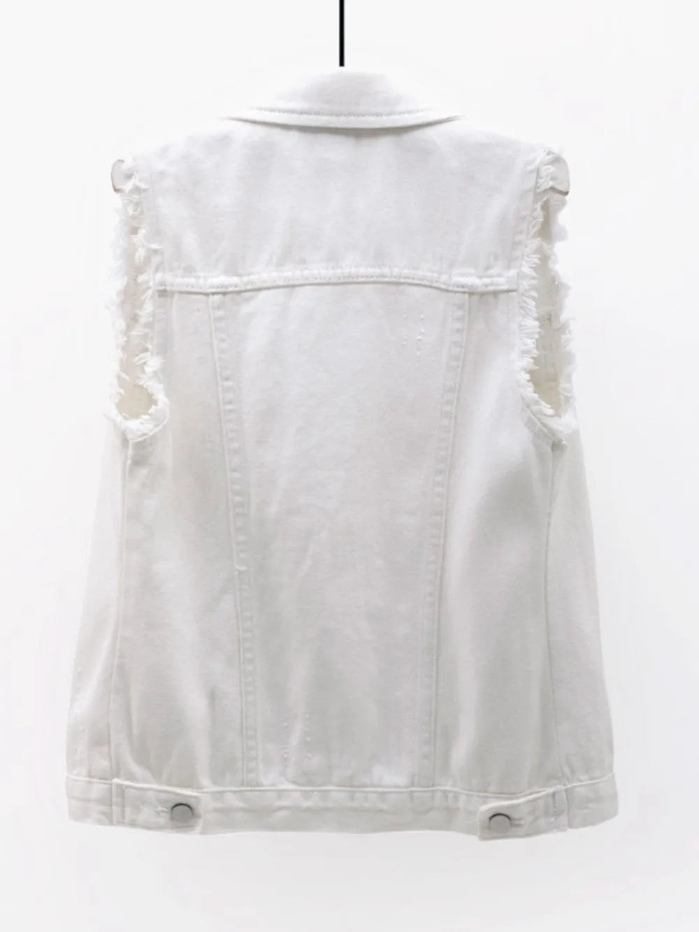 Full Size Button Down Raw Hem Sleeveless Denim Jacket Plus (22)