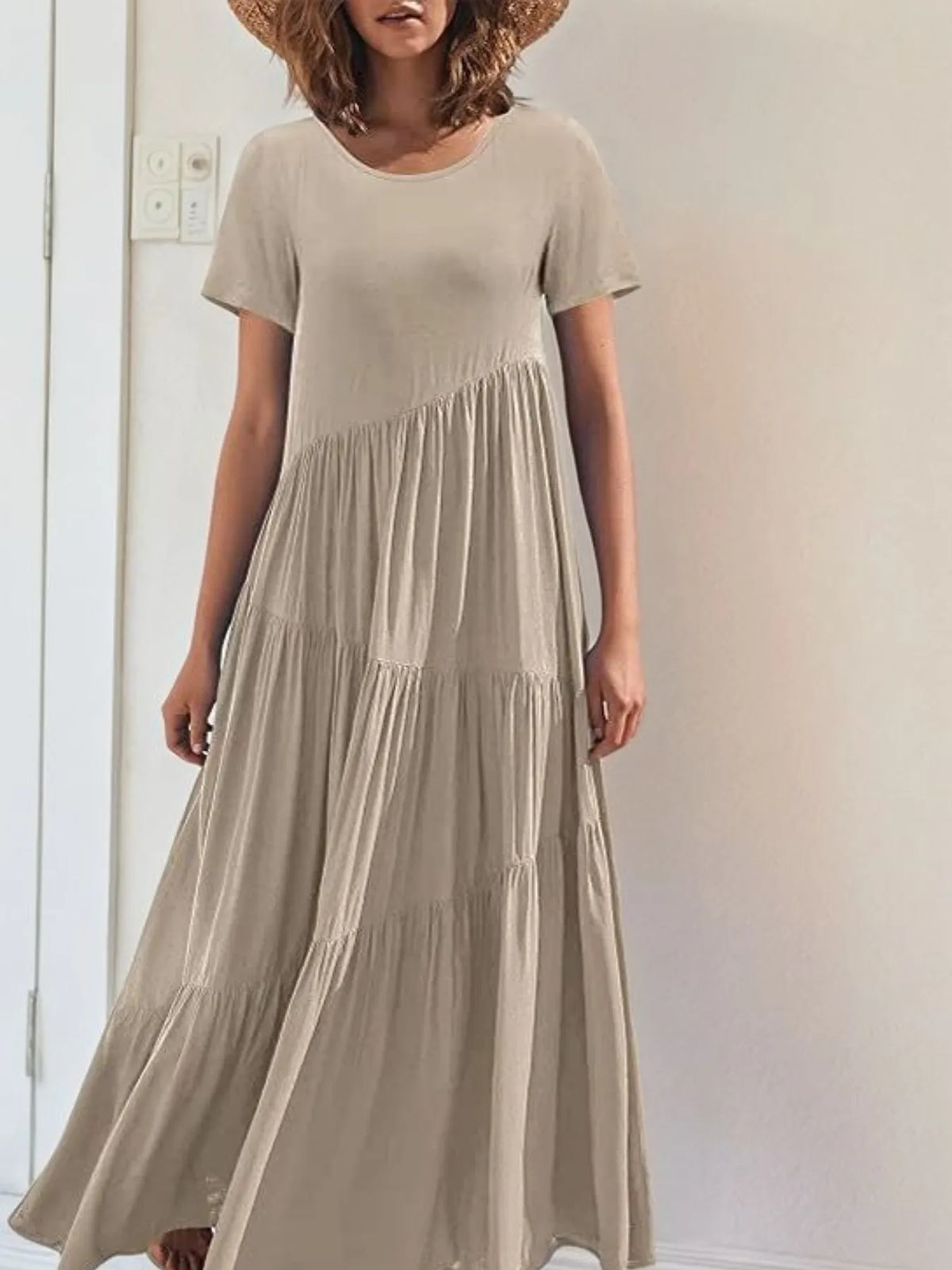 Round Neck Tiered Ruffle Maxi Dress (4)