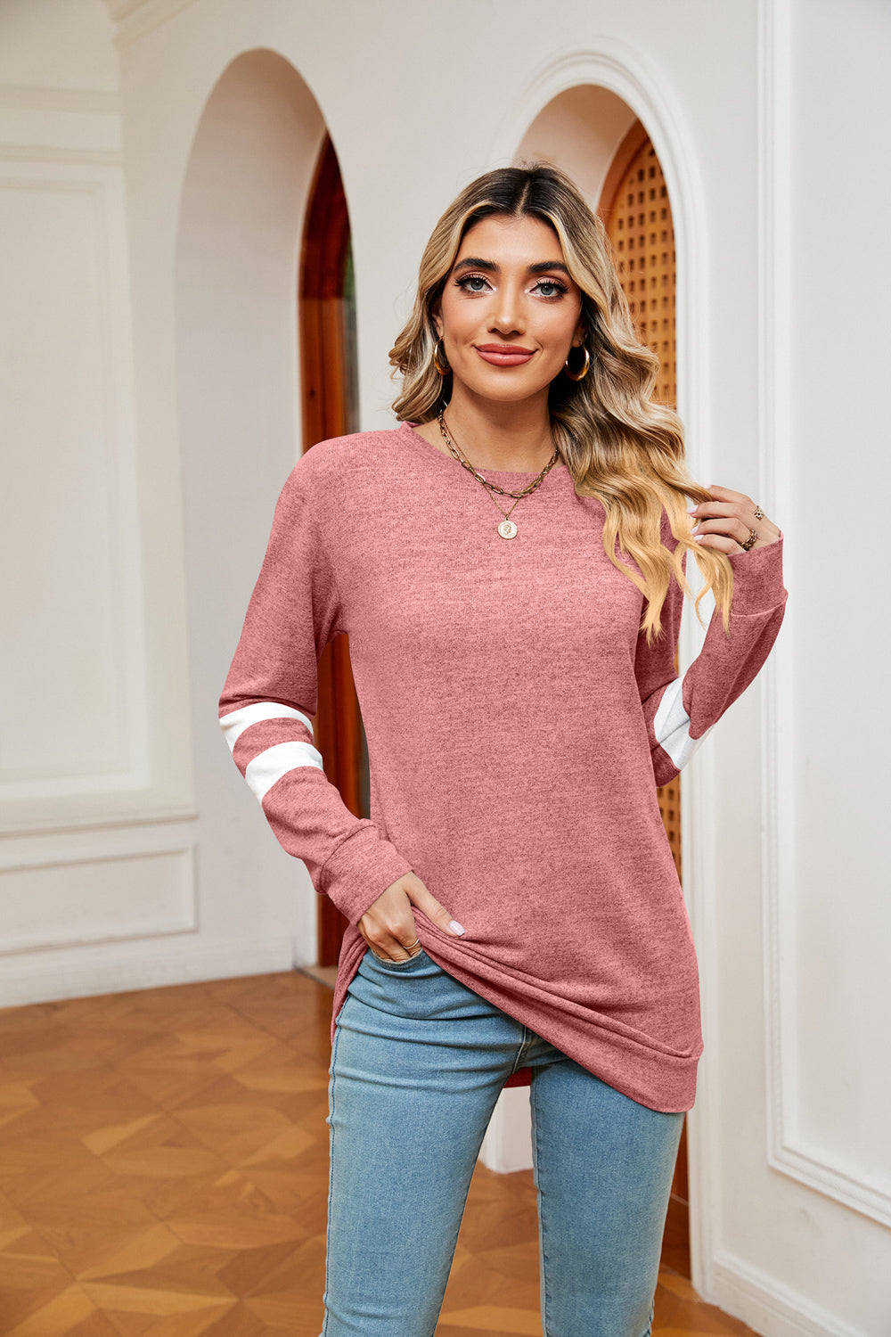 Round Neck Long Sleeve Top (2)