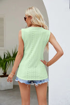 Contrast Eyelet V-neck Tank (11)