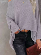 Boat Neck Waffle Knit Top (4)