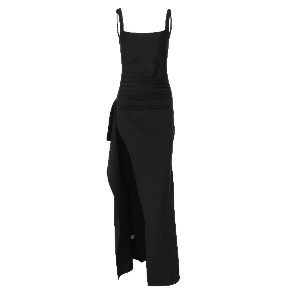 Ruched High-slit Maxi Dress (2)