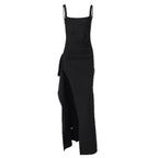 Ruched High-slit Maxi Dress (2)