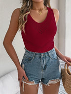 Eyelet V-neck Tank (8)
