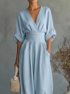 Full Size Half Sleeve Wide-leg Jumpsuit Plus (2)