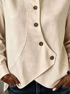 Full Size Asymmetrical Button Down Shirt Plus (6)