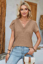 V-neck Petal Sleeve T-shirt (23)