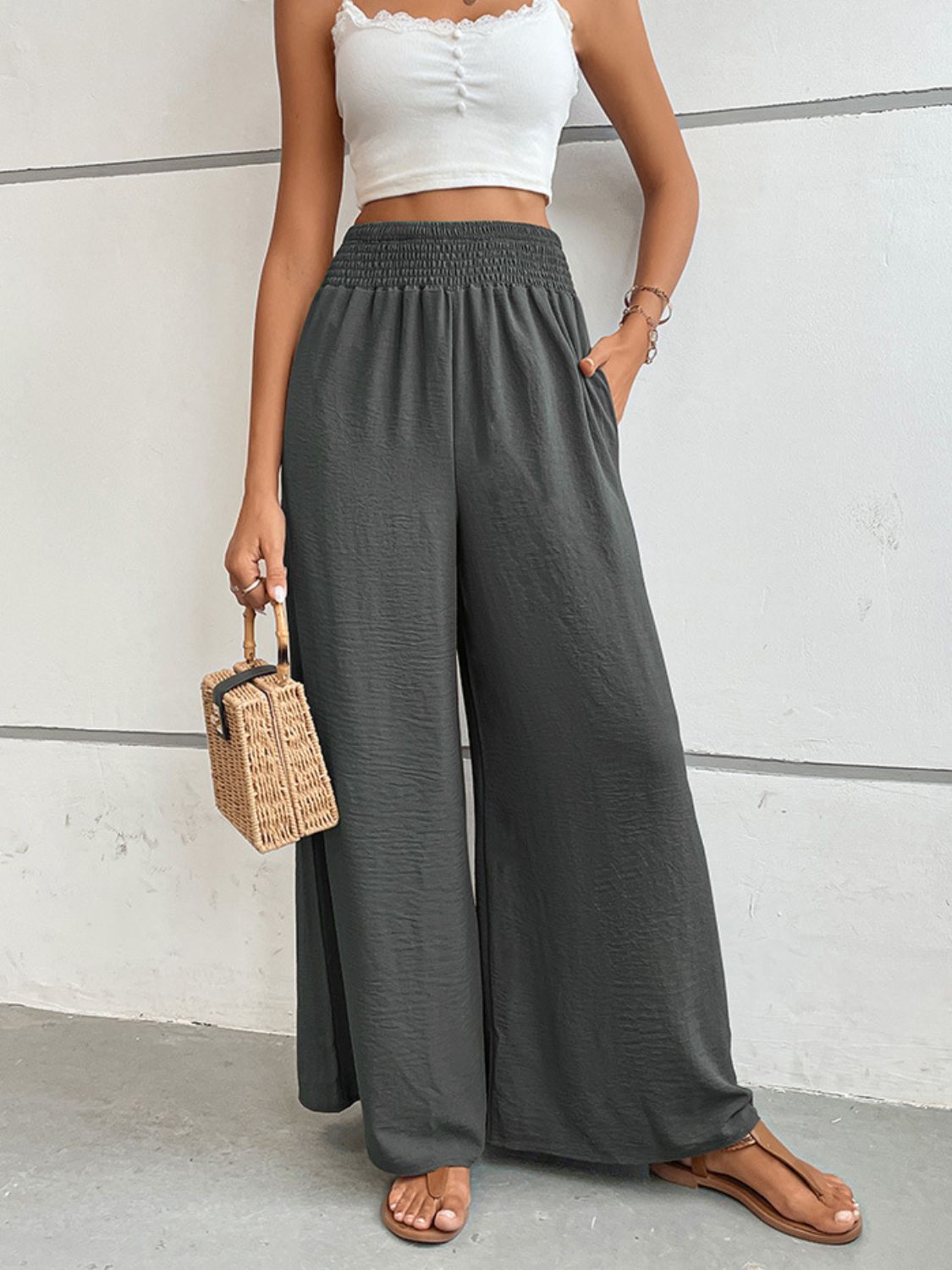 Wide Waistband Relax Fit Long Pants (7)