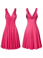 Full Size Twisted Sleeveless Ruched Waist A-line Dress Plus (17)