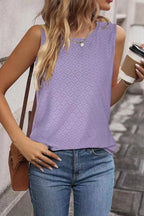 Eyelet Round Neck Tank (5)