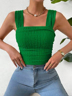 Textured Square Neck Wide Strap Tank (16)