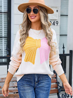 Bow Round Neck Dropped Shoulder Sweater (11)
