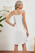 Eyelet Scoop Neck Double Strap Dress (6)