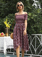 Off Shoulder Floral Slit Dress (12)