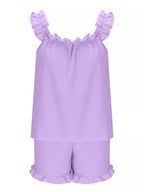 Ruffle Trim Sleeveless Top Shorts Set (20)