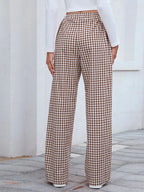 Plaid Wide Leg Casual Pants (11)