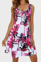 Printed Scoop Neck Wide Strap Mini Dress (10)