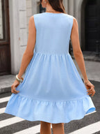 Sleeveless V-neck Ruffle Hem Casual Dress (11)
