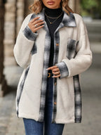 Plaid Contrast Dropped Shoulder Coat (8)