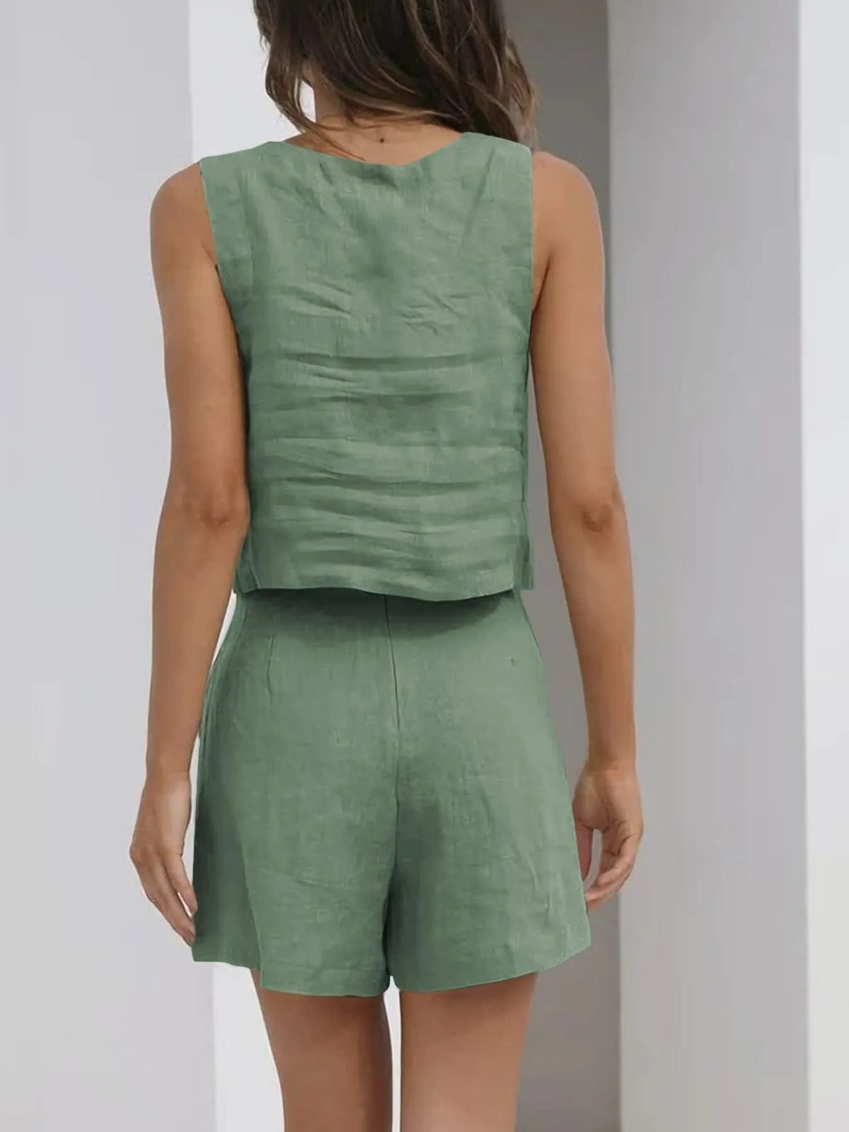 Square Neck Tank Shorts Set (31)