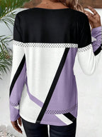 Contrast Round Neck Long Sleeve T-shirt (10)