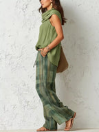 Plaid Wide-leg Two-piece Set (4)