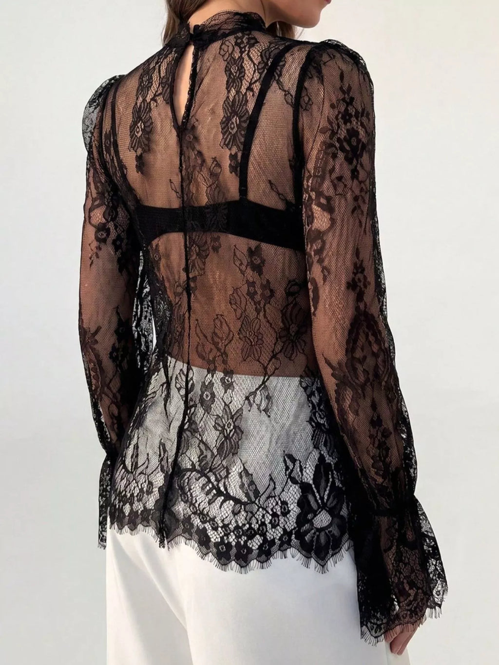 Lace Flounce Sleeve Top (4)