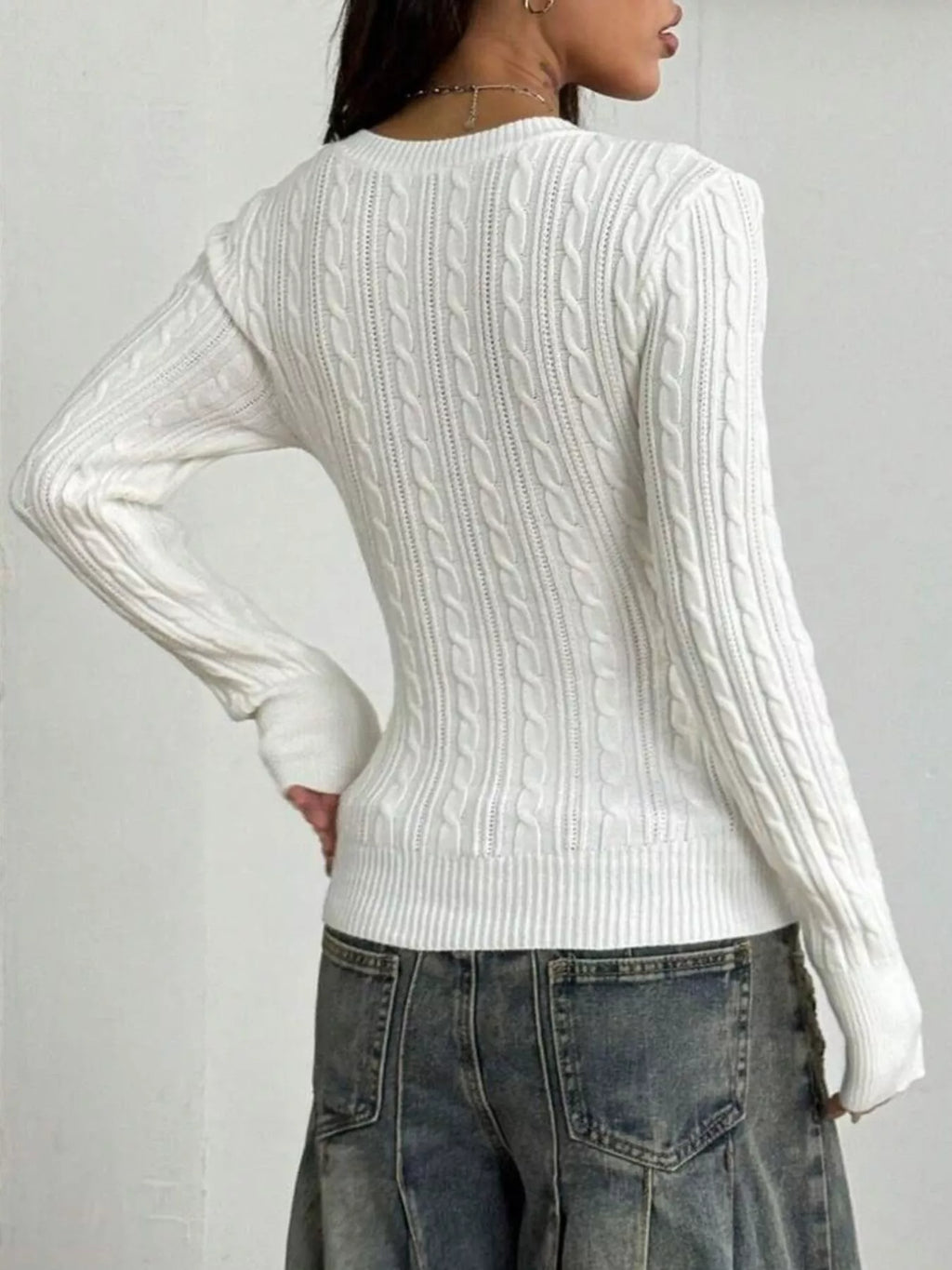 Slim-fit Cable Knit Top (5)