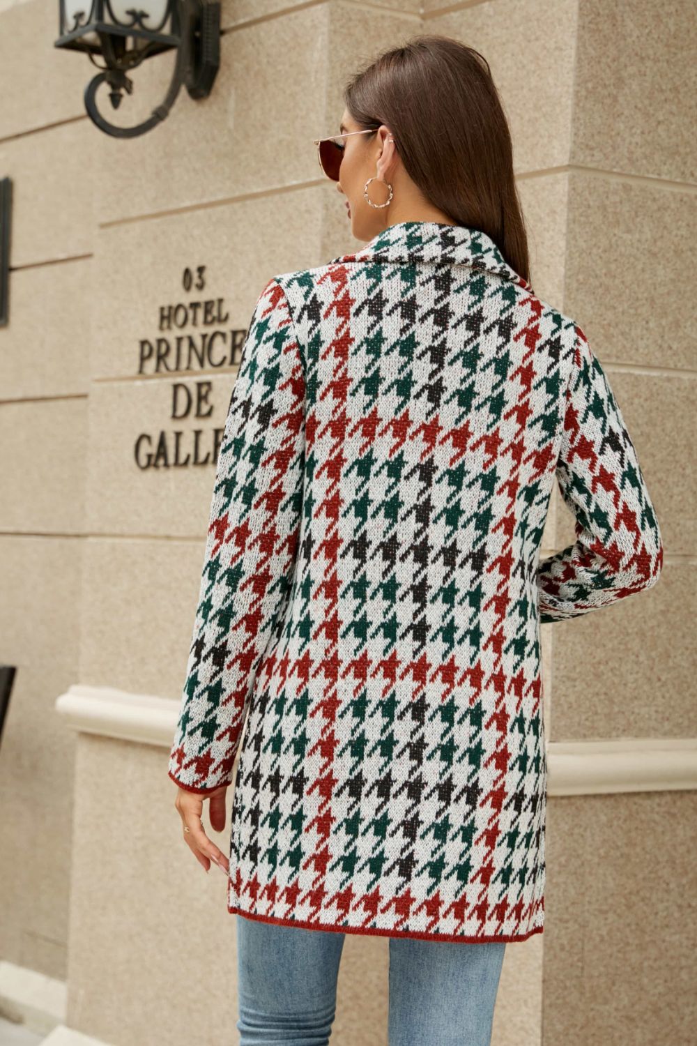 Printed Open Front Lapel Collar Cardigan Pockets (12)