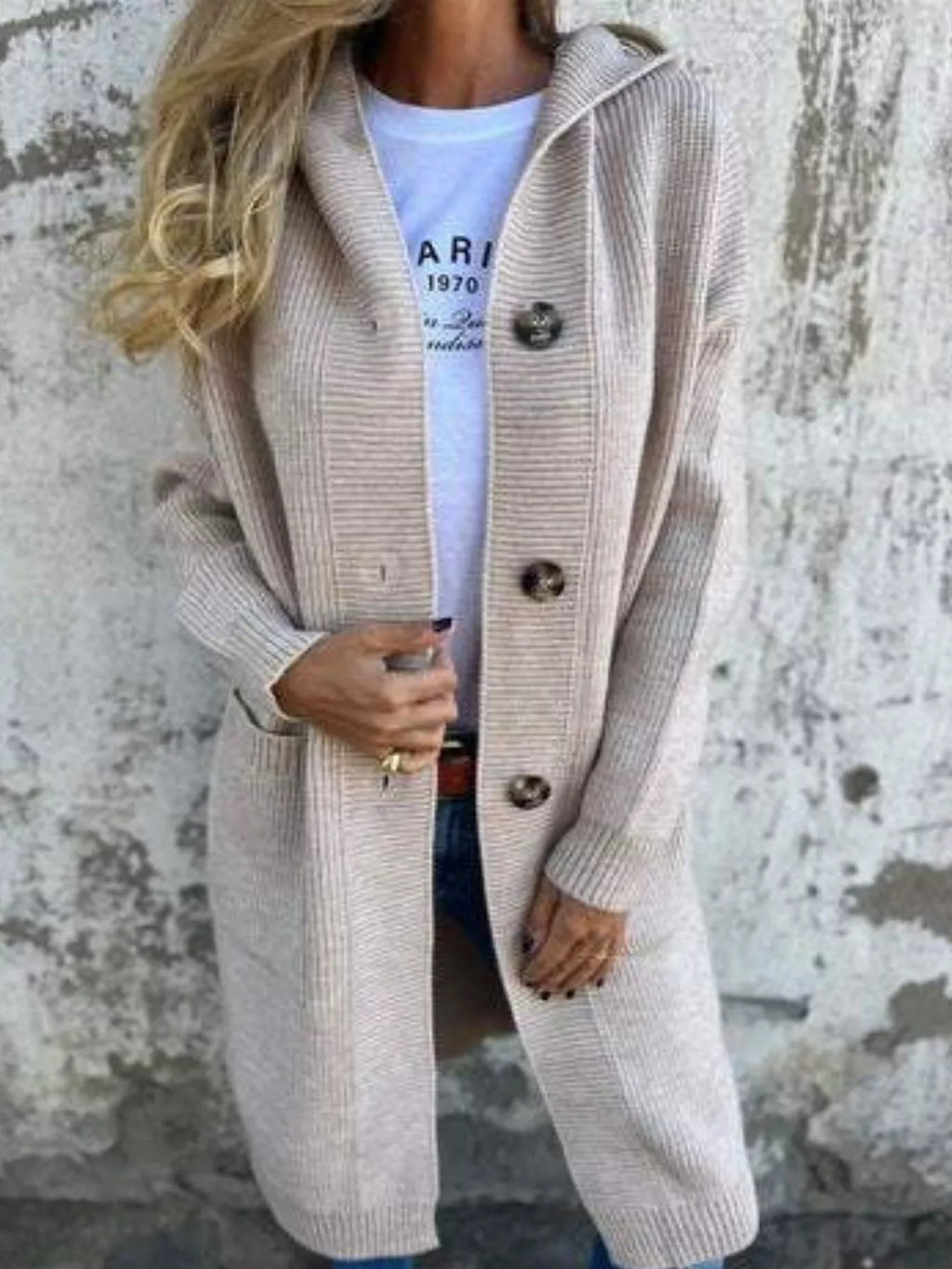 Full Size Button-down Hooded Cardigan Plus (3)
