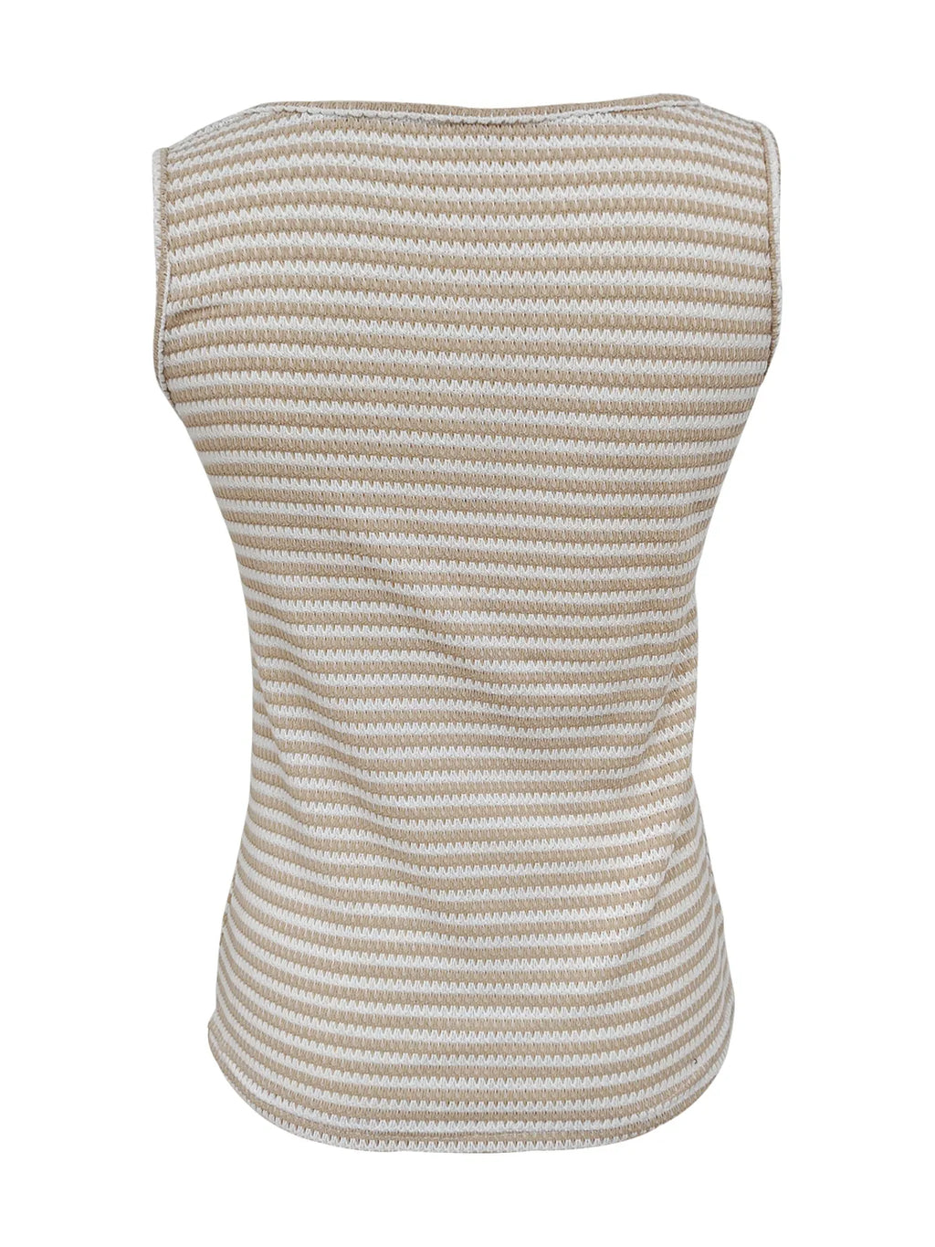 Striped Button Front Knit Tank Top (17)