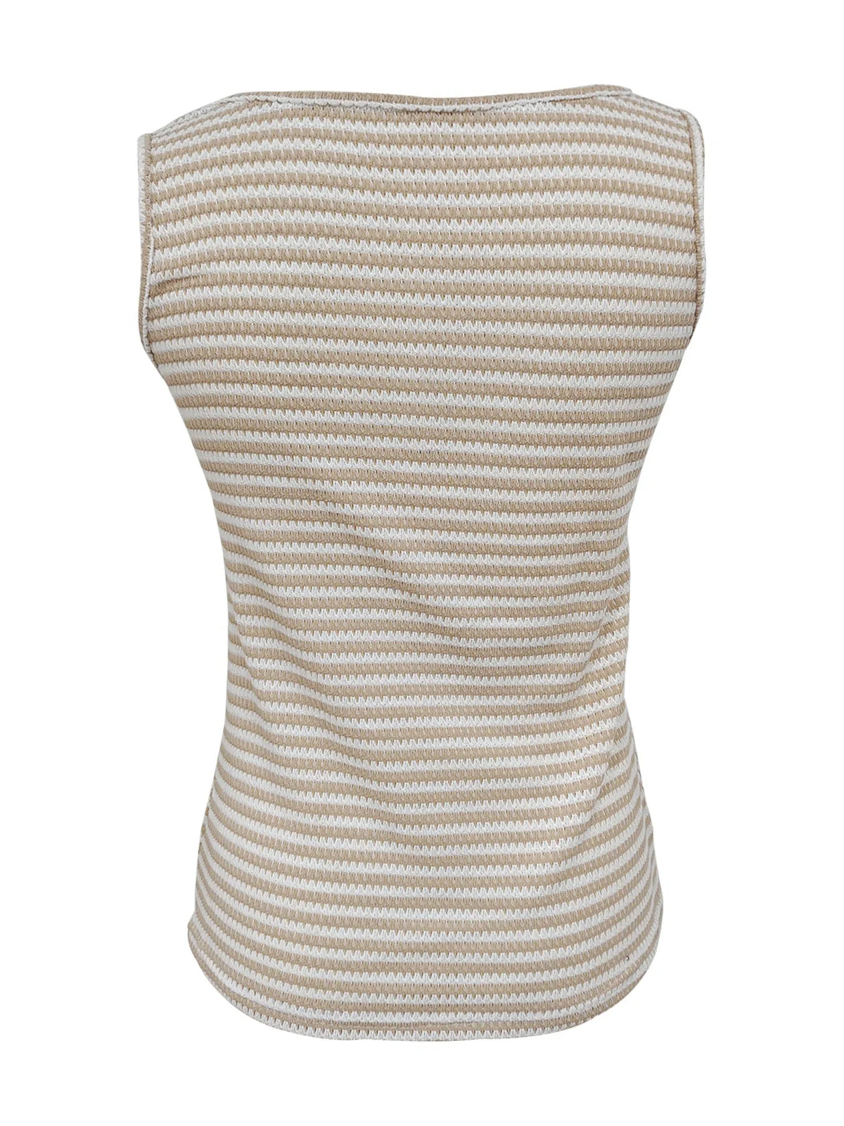 Striped Button Front Knit Tank Top (17)