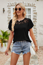 Spliced Lace Flutter Sleeve Top (10)