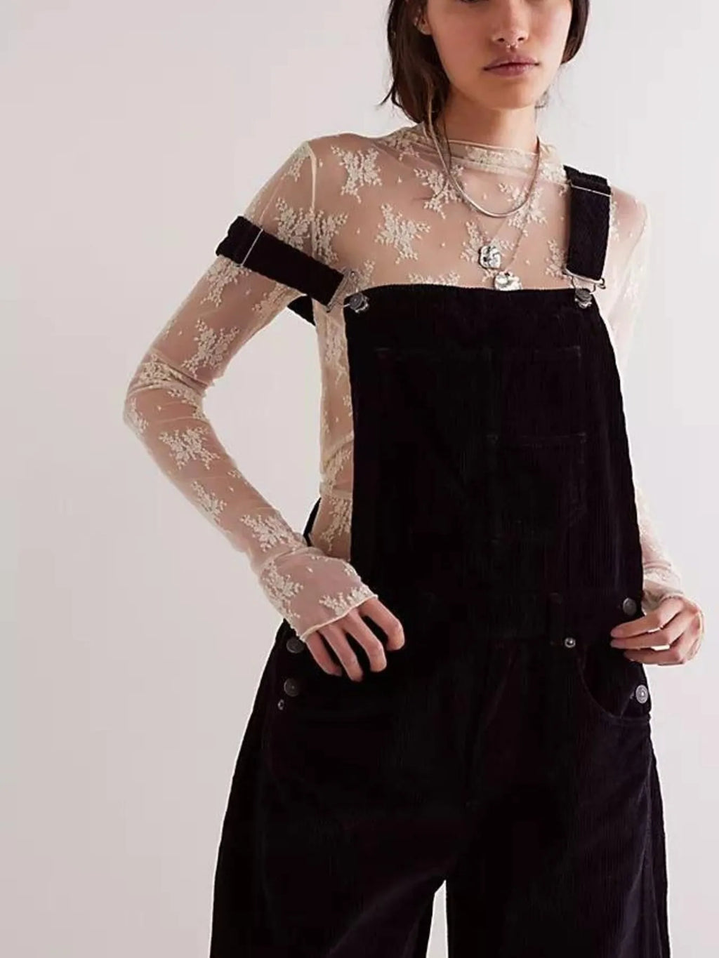 Corduroy Wide-leg Overall Adjustable Straps (7)