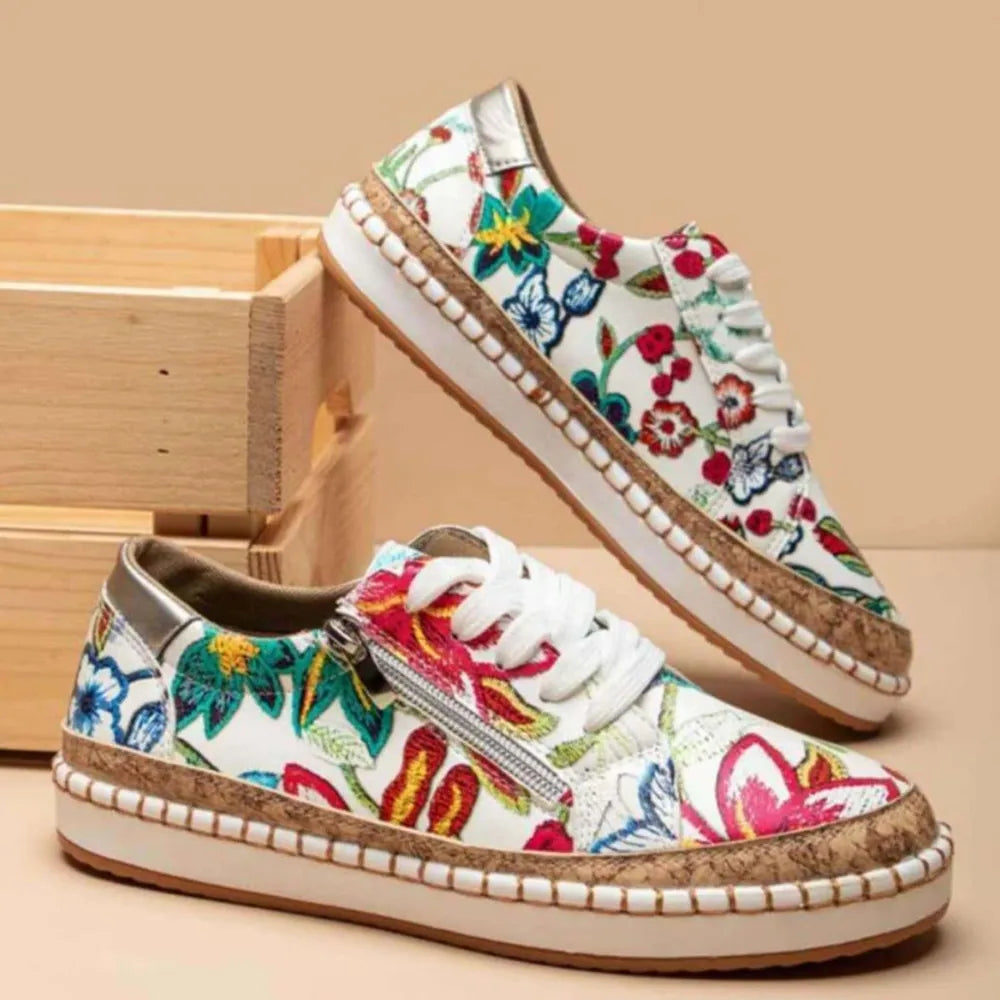 Pu Leather Round Toe Flats Sneakers (4)