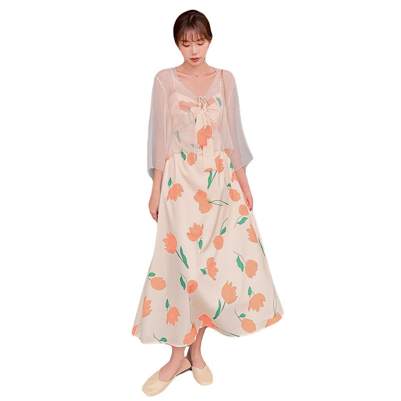 Tie-bow Floral Dress Holiday Midi photo 1
