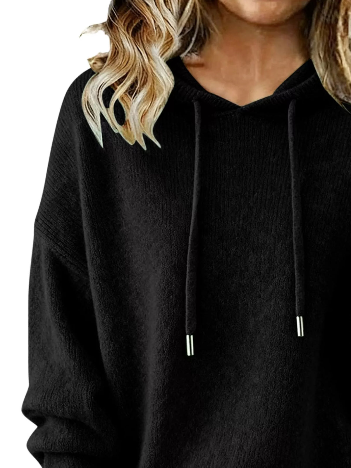 Drawstring Long Sleeve Hooded Sweater (5)