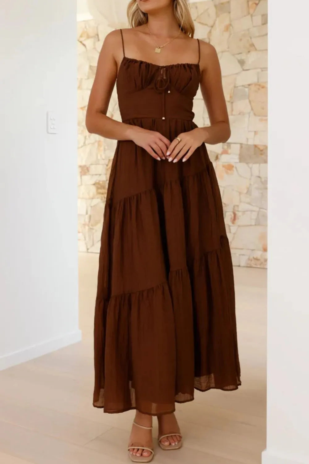 Ruched Smocked Back Cami Dress (21)