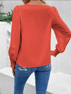 Lace Trim Long Sleeve Blouse (10)