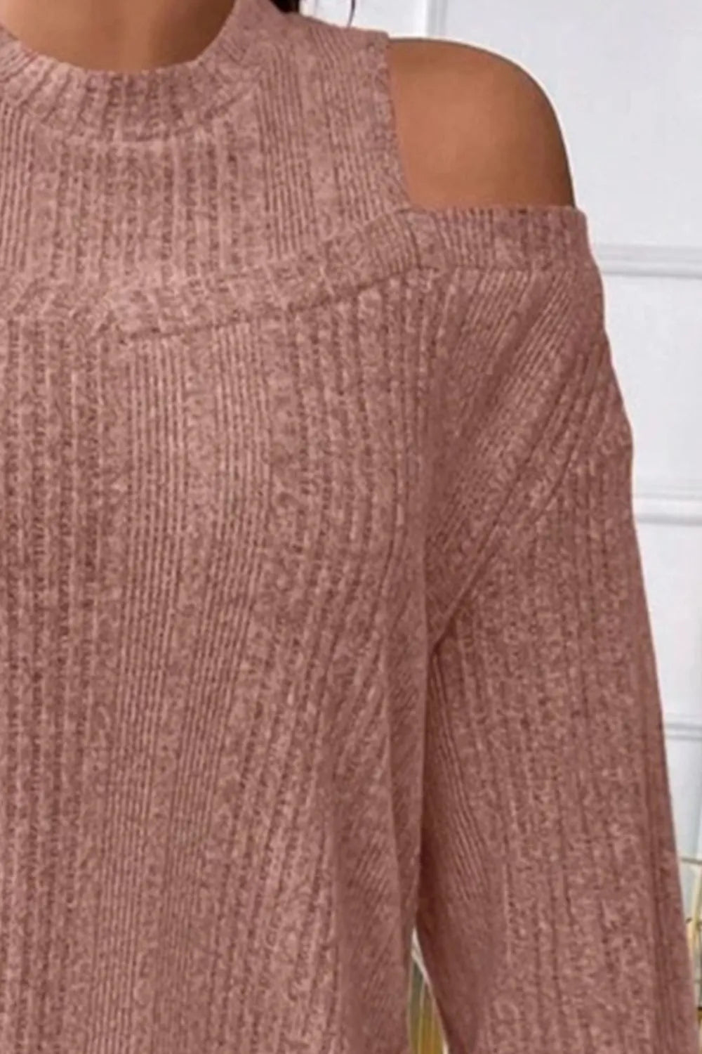 Round Neck Cold Shoulder Sweater (12)