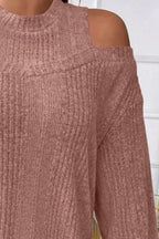 Round Neck Cold Shoulder Sweater (12)