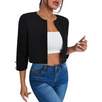 Solid Color Slit Bomber Jacket photo 9