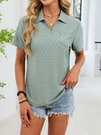 Eyelet Short Sleeve Blouse (25)