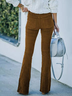 Full Size Corduroy Flare Pants Plus (12)