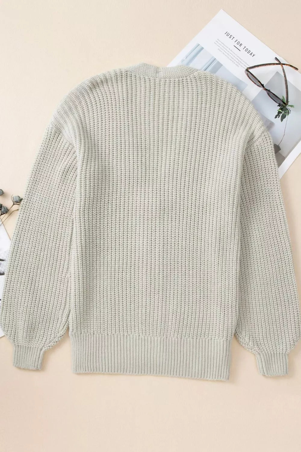 Chunky Knit Button-down Cardigan (18)