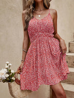 Floral V-neck Mini Cami Dress (4)
