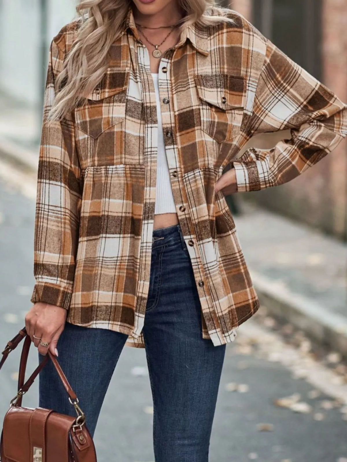 Plaid Button-down Long Sleeve Shirt (8)